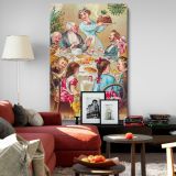 We All Wish You a Merry Christmas - Festive 1800s Holiday Scene By Rare Book Division canvas wall art