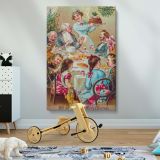 We All Wish You a Merry Christmas - Festive 1800s Holiday Scene By Rare Book Division canvas wall art - Image 2