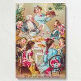 We All Wish You a Merry Christmas - Festive 1800s Holiday Scene By Rare Book Division canvas wall art - Image 7