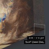 werggriffon mit blauem Halsband und Glockchen, Dwarf griffon with blue collar and bell (1871) oil painting by Karl Reichert — room mockup view 5