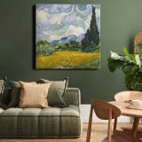 Wheat Field with Cypresses by Vincent van Gogh — room mockup view 15