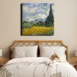 Wheat Field with Cypresses by Vincent van Gogh — room mockup view 17
