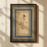 Whirling Dervish with Turban - Persian Miniature in Gold, Blue, and Beige Robes canvas wall art - Image 2
