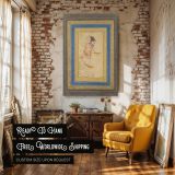 Whirling Dervish with Turban - Persian Miniature in Gold, Blue, and Beige Robes canvas wall art - Image 3