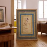 Whirling Dervish with Turban - Persian Miniature in Gold, Blue, and Beige Robes canvas wall art - Image 7
