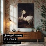 White Horse - Velazquez Rearing Steed in Dynamic Baroque Style canvas wall art