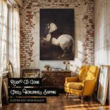 White Horse - Velazquez Rearing Steed in Dynamic Baroque Style canvas wall art - Image 3