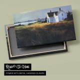 White House beyond the Marsh - canvas rear frame and hanging hardware