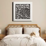 William Morris Love is Enough - Initial letter 'L' entwined with Laurel Leaves (1866–1867) — room mockup view 17