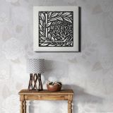 William Morris Love is Enough - Initial letter 'L' entwined with Laurel Leaves (1866–1867) — room mockup view 1