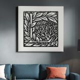 William Morris Love is Enough - Initial letter 'L' entwined with Laurel Leaves (1866–1867) — room mockup view 3