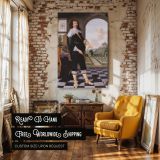 William Style Portrait by Langley - Interior Scene with Window and Garden View canvas wall art - Image 3