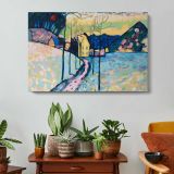 Winter Landscape by Vasily Kandinsky - single-panel canvas displayed above a console table