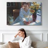 Winter-sun-large by Daniel Gerhartz - single-panel canvas displayed above a sofa