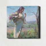 Woman Gathering Wildflowers by Daniel Gerhartz — room mockup view 1