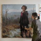 Woman in a Winter Landscape by Daniel Gerhartz — room mockup view 3