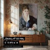 Woman in Black - Pierre-Auguste Renoir Blue-Black Dress with Gentle Expression canvas wall art