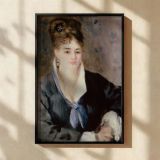Woman in Black - Pierre-Auguste Renoir Blue-Black Dress with Gentle Expression canvas wall art - Image 2