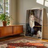 Woman in Black - Pierre-Auguste Renoir Blue-Black Dress with Gentle Expression canvas wall art - Image 6