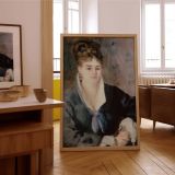 Woman in Black - Pierre-Auguste Renoir Blue-Black Dress with Gentle Expression canvas wall art - Image 7