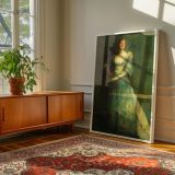 Woman in Green by Thomas Wilmer Dewing - Holding Letter in Flowing Robes canvas wall art - Image 6