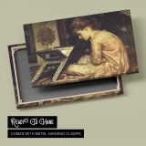 Woman Playing a Keyboard Instrument by Frederic Leighton - canvas rear frame and hanging hardware