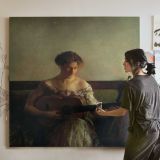 Woman Playing Guitar — room mockup view 3