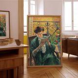 Woman Reading by Yamashita Shintaro - Green Dress and Balcony Light canvas wall art - Image 7
