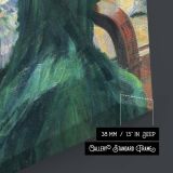 Woman Reading by Yamashita Shintaro - Green Dress and Balcony Light canvas wall art - Image 8