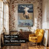 Woman Reclining Upside Down - Nude Pose with Artist Studio in View canvas wall art - Image 3