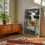 Woman Reclining Upside Down - Nude Pose with Artist Studio in View canvas wall art - Image 6