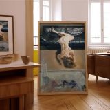 Woman Reclining Upside Down - Nude Pose with Artist Studio in View canvas wall art - Image 7