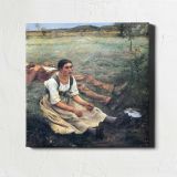 Woman Resting by a Stream — room mockup view 1