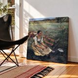 Woman Resting by a Stream — room mockup view 2
