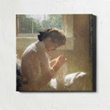 Woman Sewing by a Window — room mockup view 1