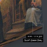 Woman Waiting at a Balcony - canvas surface and wrapped edge detail