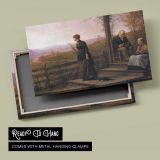 Woman Waiting at a Balcony - canvas rear frame and hanging hardware