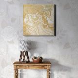Woman with a Butterfly at a Pond with Two Swans (1894) by Jan Toorop — room mockup view 1