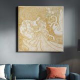 Woman with a Butterfly at a Pond with Two Swans (1894) by Jan Toorop — room mockup view 3