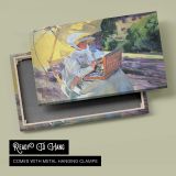 Woman with a Parasol in a Boat - canvas rear frame and hanging hardware