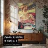 Woman with Pearl Necklace by Mary Cassatt - Theater Glow and Rosy Tones canvas wall art