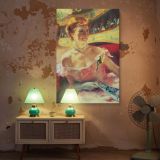 Woman with Pearl Necklace by Mary Cassatt - Theater Glow and Rosy Tones canvas wall art - Image 5