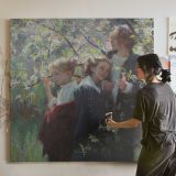 Women in a Spring Garden by Daniel Gerhartz — room mockup view 3