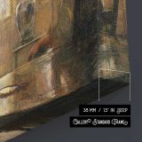 Women in a Sunlit Parlour - canvas surface and wrapped edge detail