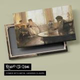 Women in a Sunlit Parlour - canvas rear frame and hanging hardware