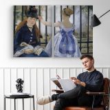 Women on a Balcony by Edouard Manet - two-panel canvas displayed in a reading room