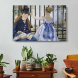 Women on a Balcony by Edouard Manet - single-panel canvas displayed above a console table
