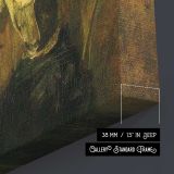 Women Reading in a Garden - canvas surface and wrapped edge detail