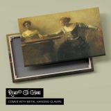 Women Reading in a Garden - canvas rear frame and hanging hardware