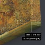 Workers on an Autumn Hillside - canvas surface and wrapped edge detail